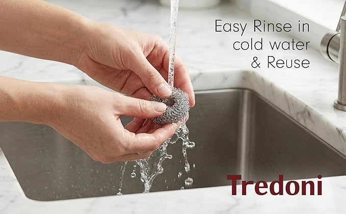 Tredoni 2 Reusable Limescale Remover Ring 0.8x1.6" - Boiler/Kettle Furring Descaler Stainless Steel Mesh 2x4cm (2)
