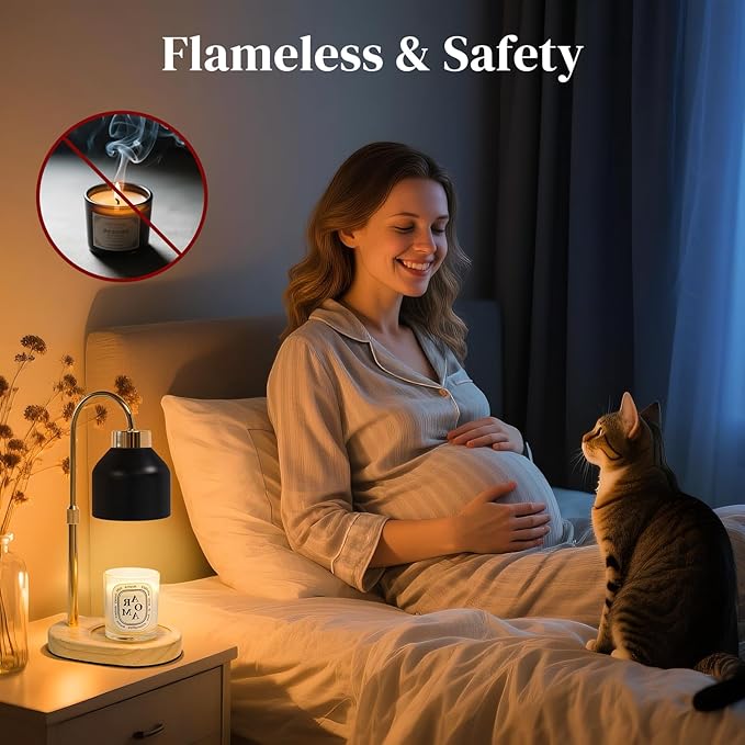 Seniny Electric Candle Warmer Lamp with Timer Dimmable, Adjustable Height Lamp Candle Warmer for Jar Candles, Home Decor Warming Light, Flameless Wax Melter Lamps, Christmas Birthday Gifts for Women