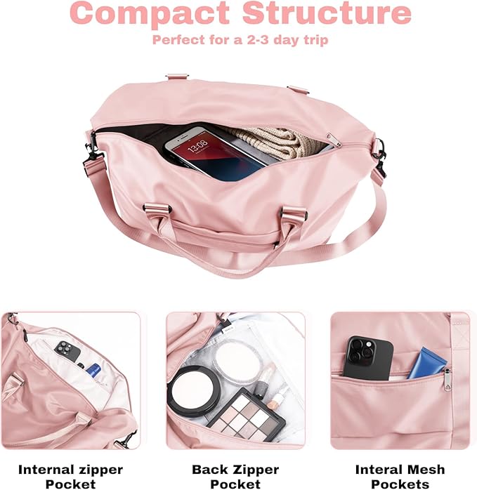 Women's Weekender Duffel Bags, Travel Totes Bag for Airplane Essentials, Overnight Bags for Women with Trolley Sleeve, Large Carry On Hospital Bag for Labor and Delivery, Sport, Gym