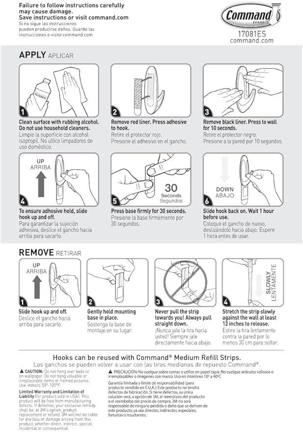 Command Medium Designer Hooks, 9 Hooks and 12 Strips, Damage-Free Hanging Wall Hook with Adhesive Strips, No Tools Great for Hanging, Organization and Storage, Holds up to 3 lb