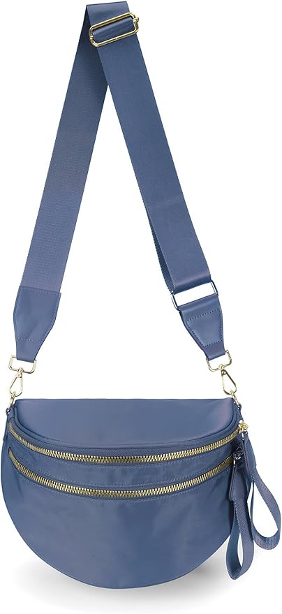 FEIBOON Spacious Nylon Crossbody Bag Bum Bag Handbags Wallets Purses Trendy Shoulder Bag for Women