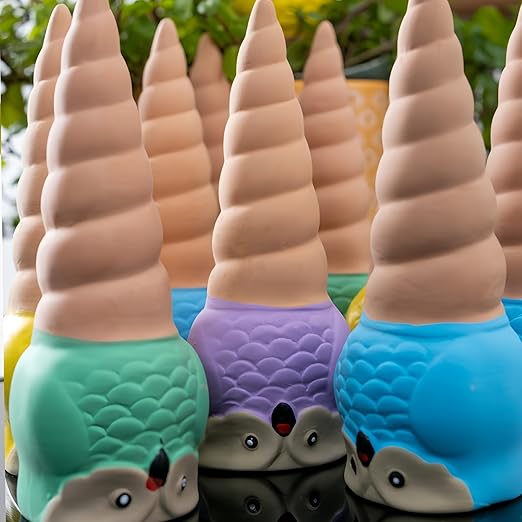 Qinsuikai 4 Pack Plant Watering Devices, Animal Shape Terracotta Watering Spikes, Vacation Self Watering Planter Insert, Automatic Plant Waterer for Indoor Outdoor Plants (Owl-Grey Eye)