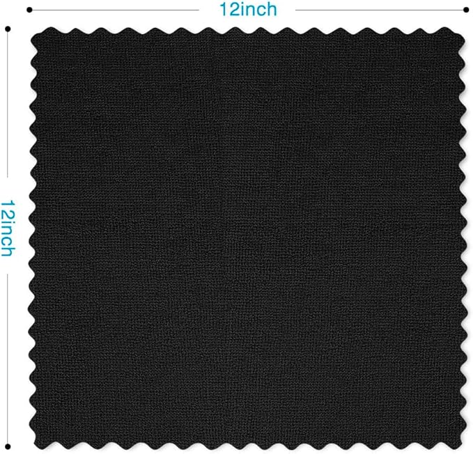 Orighty Microfiber Cleaning Cloth, 800 Pack Highly Absorbent Cleaning Rags, Household Cleaning Supplies, Reusable Microfiber Towels Lint Free Cloths for House, Kitchen, Car Care, 12x11 inch, Black