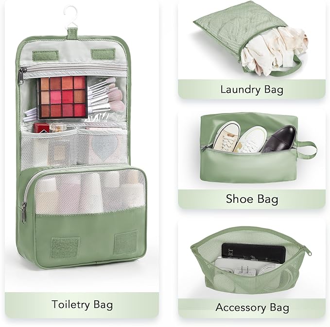 10-Piece Compression Packing Cube Set for Travel Essentials, Compressible and Expandable Packing Cubes for Suitcases, OlarHike Luggage Organizer Bags for Travel, Handy Helper for Organizing Clothes (Matcha Green)