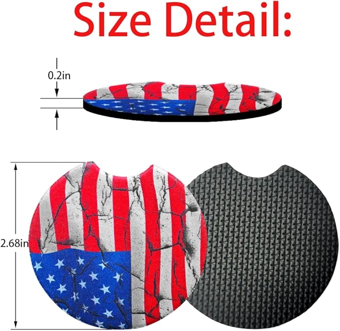 Moly Magnolia 2 Pack Car Coasters for Drinks Absorbent - 2.75 Inch Cute Car Cup Holder Coasters for Women, Removable Cup Holder Coaster for Women Girls, Car Interior Accessories (Style F)