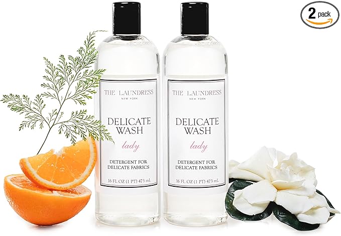 The Laundress Delicate Wash, Double Concentrated, Lady Scent, Detergent Delicate, Lingerie & Silk Detergent, Lingerie Wash, 16 Fl Oz (Pack of 2)