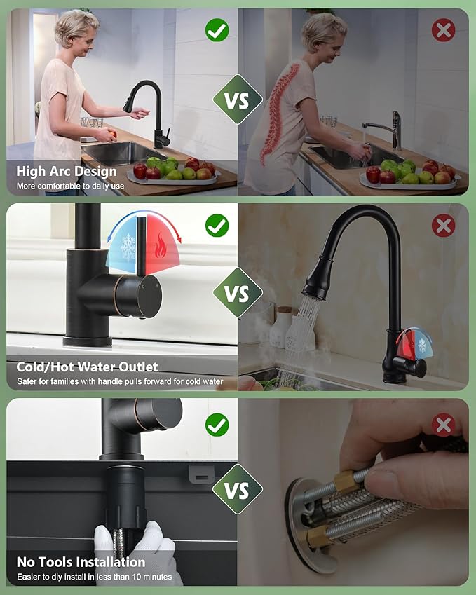 Kitchen Faucets with Pull Down Sprayer, Bar Sink Faucets, Touch On Kitchen Sink Faucets, Touchless Kitchen Sink Faucets