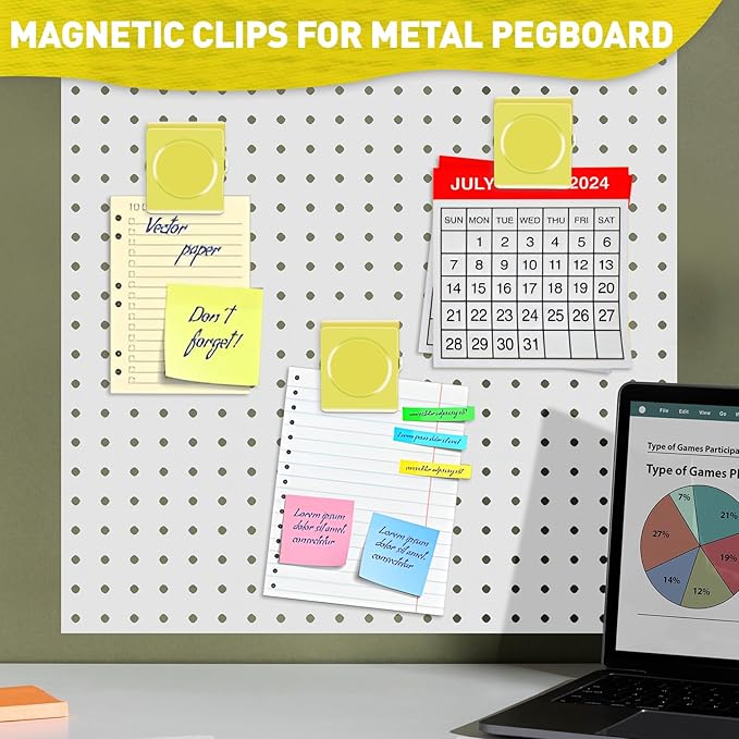 Grtard Strong Magnetic Clips, 2.2 Inch Extra Large Magnetic Clips Heavy Duty, 6Pack Magnet Clip for Fridge, Clip Magnets for Refrigerator, Whiteboard, Classroom, Kitchen, Office Organizer (Yellow)