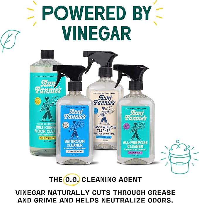 Aunt Fannie's All Purpose Bathroom Cleaner Vinegar Spray for Shower, Tub, Toilet, Tile, Sink and Fixtures, 16.9 Ounces (Pack of 3)