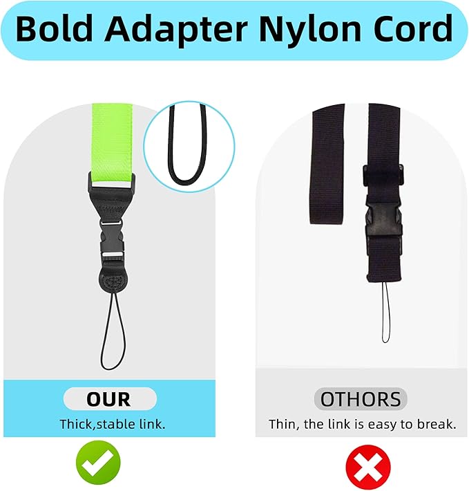 Adjustable iPad Strap:Comfortable Nylon Neck Strap Lanyard for Tablet Case,Camera Binocular Crossbody Laptop Luggage Bag(Fluorescent Green)
