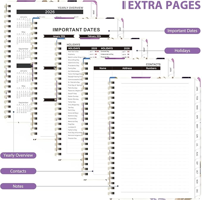 2026 Planner, Weekly and Monthly Calendar Academic Planner, Jan 2026 - Dec 2026, Planning Agenda Book for Desk Accessories and School Supplies - A5 (6.3'' x 8.5'')