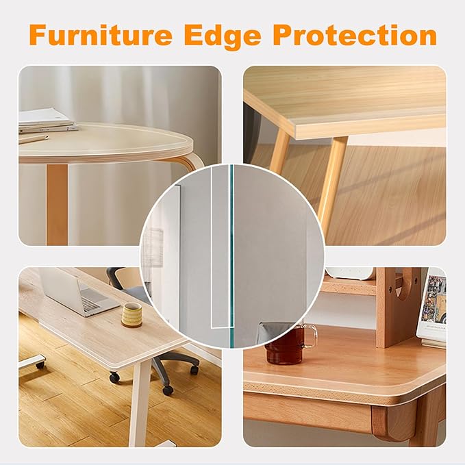 Clear Soft Corner Protectors for Furniture Strip, 2 in x 9.84 FT, Sharp Edge & Table Bumper, Window Edge, Wall Protector, Soft Corner Guards Safe for Proof, Table Corner Protectors for Families