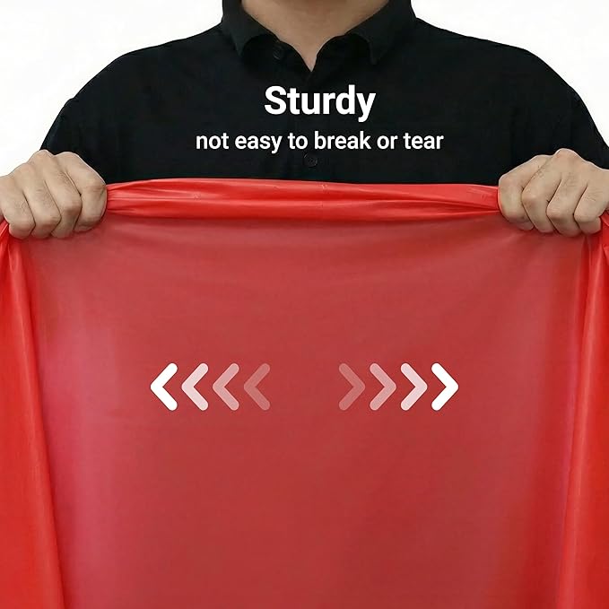 Auros Premium Plastic Tablecloths 10 Pack, 54 x 108 Inch Rectangle Disposable Table Covers for 8FT Tables, Thick & Durable, Waterproof & Spill-Proof, Easy Cleanup for Parties, Wedding, Party Red