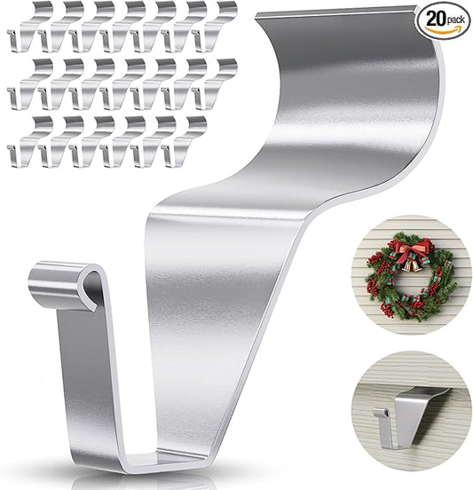 Antimbee Heavy-Duty Stainless Steel Siding Hooks,20 Pack Vinyl Siding Hooks Hanger,No Hole Siding Hanging Hanger for Hanging on Patio,Vinyl Siding Clips Applicable to Outdoor or Holiday Decoration