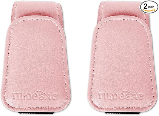 Sunglass Holder Organizer Clip for Car Visor, Durable and Scratch Resistant Sunglasses Organizer with Magnetic Clip, Pink Car Interior Essentials Accessories for Men Women Aesthetic