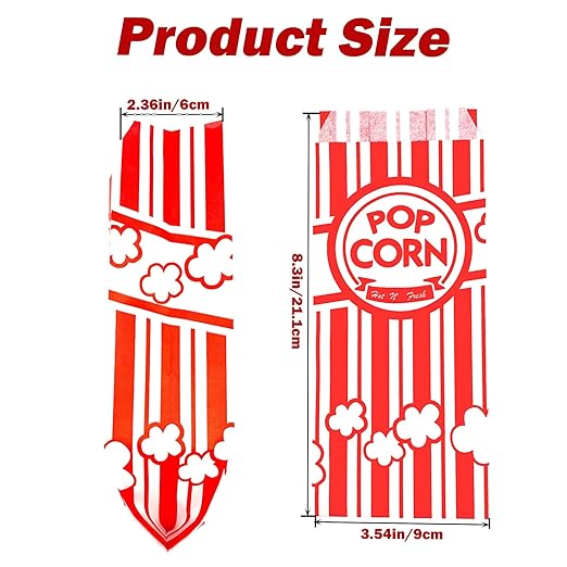 Homrelaxy 300 Pcs Paper Popcorn Bags, 1 oz Popcorn Bags Individual Servings, Bulk Pop Corn Sleeves for Pop Corn Machine, Movie Night, Cinema, Carnival, Party, Concessions