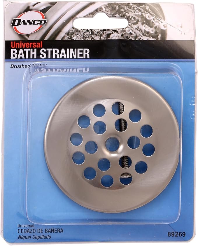 DANCO Rust-Resistant Shower Drain Strainer, Brushed Nickel, 2-15/15-Inch, 1-Set (89269)