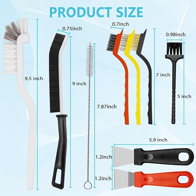 15PCS Crevice Cleaning Brush, Hard Bristle Grout Scrub Brushes, Multifunctional Gap Detail Cleaning Tools for Bathroom, Kitchen, Window Sill, Tile Corners & Household Deep Cleaning