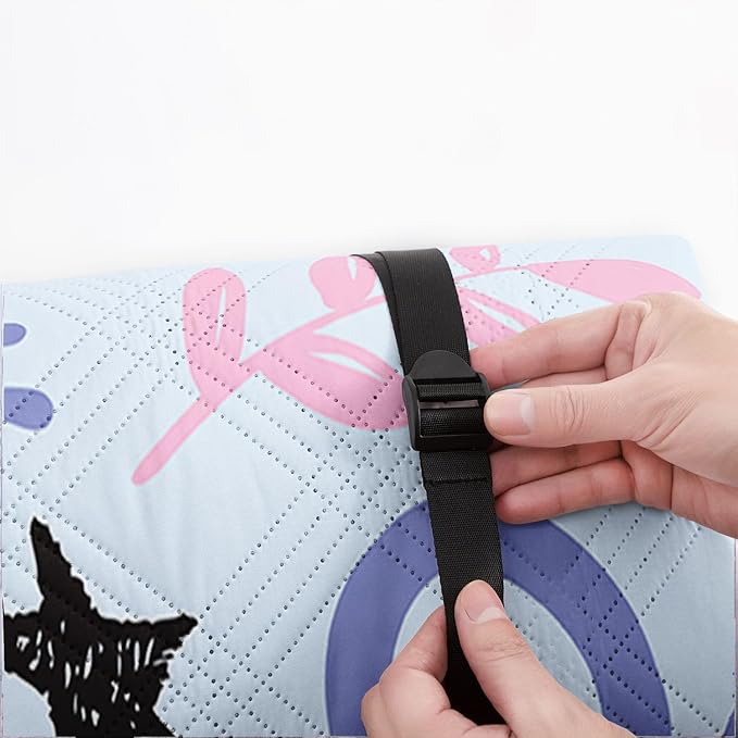Outdoor Picnic Blanket,Portable Sandproof Waterproof Picnic Mat,Pink Purple Graffiti Printed Camping Beach Mat for Sand and Wet Grass Hiking (Pink Purple Graffiti L)