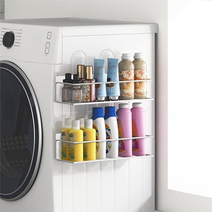 Magnetic Spice Rack For Refrigerator, Space Saving Magnetic Shelf For Fridge White 4 Pack