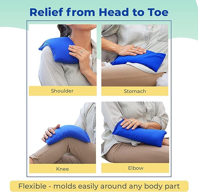 Microwavable Heating Pads for Lower Back, Neck, and Shoulder Pain Relief - Moist Microwave Heating Pad for Muscles and Joints - Microwave Hot Pack Heat Pad for Cramps - 3 Packs Blue - Lavender Scent