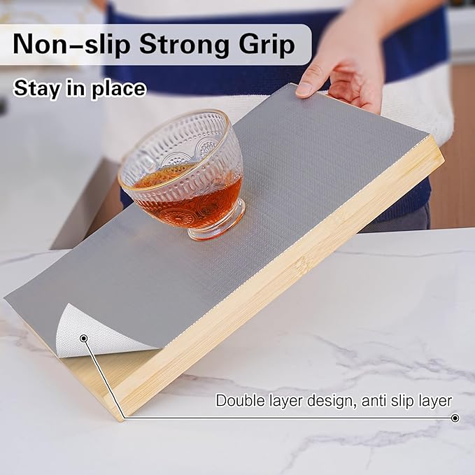 Drawer and Shelf Liner for Kitchen Cabinet, Non-Adhesive Cabinet Liner 12in x 30FT, Waterproof Shelf Paper Non-Slip Mats Cupboard Liners Contact Protect Dresser/Shelves/Table - Grey