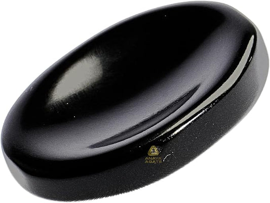 Black Tourmaline Worry Stones – Crystal Thumb Worry Stone for Anguish, Stress – Relaxing & Soothing Balance Stones for Meditation, Relief – Healing Stones & Crystals for Men, Women