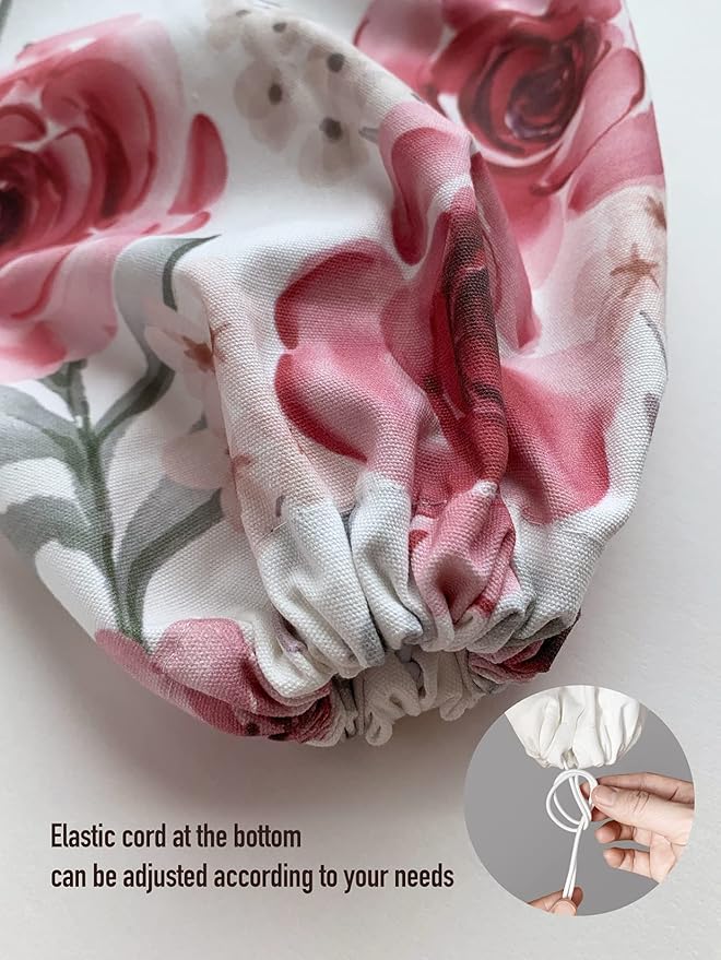 Hglian Plastic Bag Holder, Inspirational Farmhouse Grocery Bag Organizer Storage Dispenser Container for Shopping Trash Bags, Cute Flowers Kitchen Décor Gifts for Women Mom Friend Grandma Pink