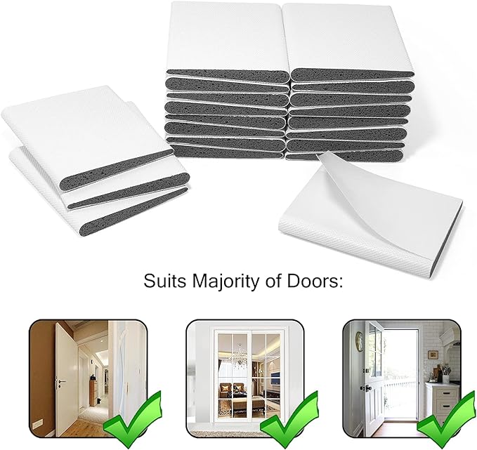 Door Corner Seals - Exterior Doorway Frame Sealing Wedge Filler - Cold Air & Draft Stopper with Heavy-Duty Adhesive - Self-Adhering Foam - Weatherstripping Accessories - Brown, 4-Pack