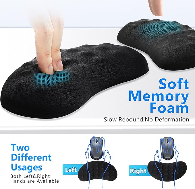 Gimars Mouse Wrist Rest, Pop It Fidget Wrist Support for Mouse - Pressure Relief, Ergonomic Memory Foam Mouse Wrist Pad with Massage Nodes for Computer, Laptop, Office Work, PC Gaming - Wrist Pain Relief