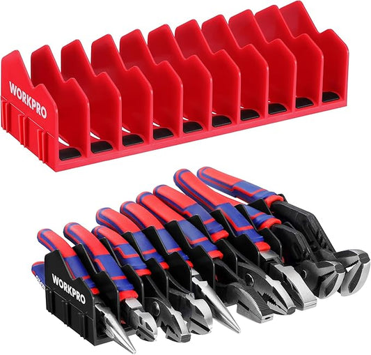 WORKPRO 2-Pack Plier Organizer Rack, Pliers Holder and Cutter Organizers with Non-Slip Rubber Base, 20-Slot Tool Box Organizer, Tool Drawer Organizer, Tool Storage, Plier Rack (Pliers Not Included)