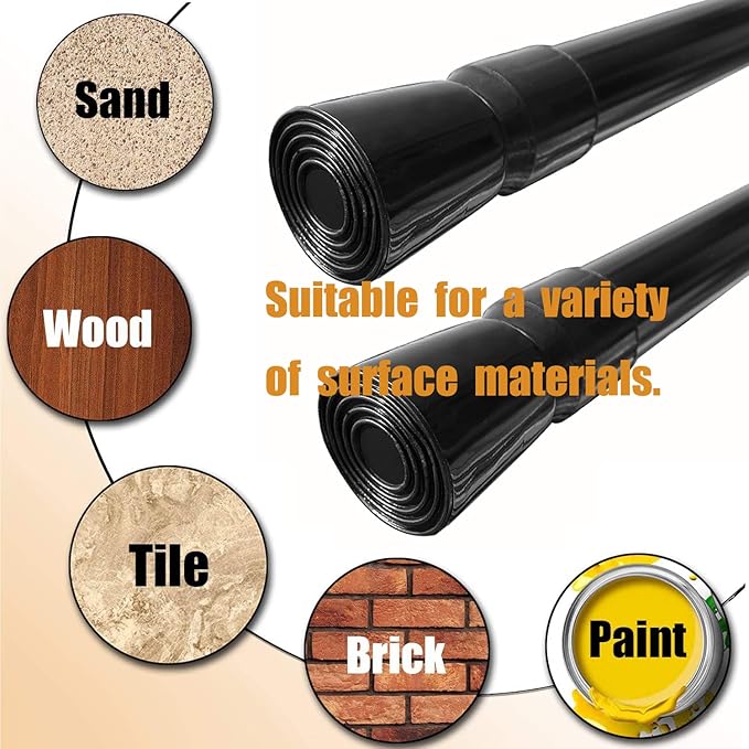 Shower Curtain Rods Tension Spring Adjustable Rod 41-77 Inches, Black