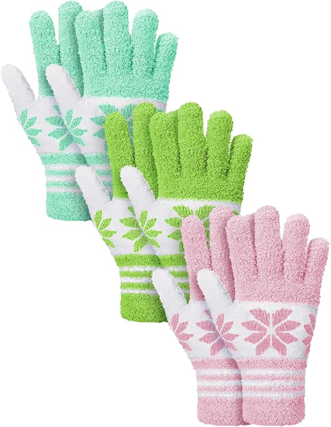 Patelai 3 Pairs Microfiber Plant Dusting Gloves Leaf Cleaning Gloves for Indoor Plants, Blinds, Furniture, House(Yellow, Pink, Blue, White,Large)