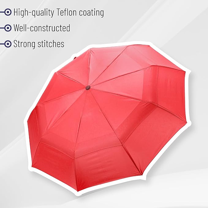 Mr. Pen- Windproof Travel Umbrella, Small Water-Resistant Automatic Folding Umbrella for Rain and Sun, Light, Compact and Portable for Women & Men, Fits Car & Backpack