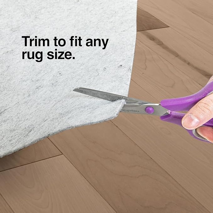WELL WOVEN Premium 1/4" Thick Felt Rug Pad 5x5 Square - Non Slip Rubber Backing for Hard Floors & Carpet - Easy Cut to Size for Custom Fit - Superior Cushioning & Floor Protection Shield