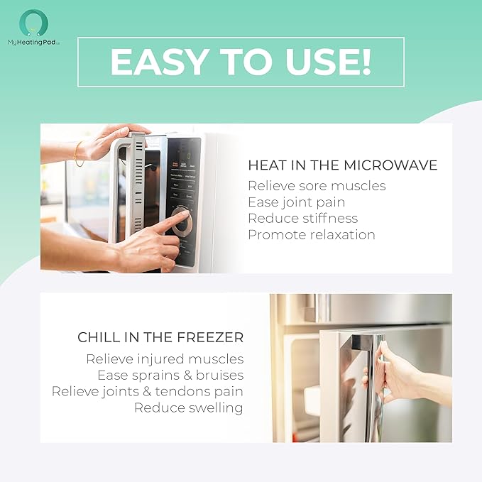 My Heating Pad Microwave Heating Pad - Moist Microwavable Heating Pads for Joints and Muscles Relief - Microwave Hot Pack Heat Pad for Cramps - Chilled or Heated Pad Therapy - Blue - Lavender Scent