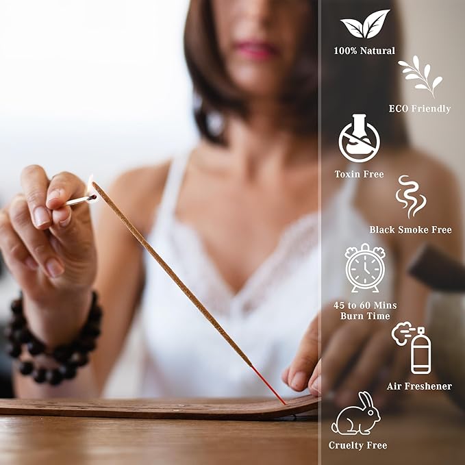 Incense Sticks, Himalayan Cedarwood Incense, Made with Natural Ingredients, Hand Rolled Aromatic Masala, 40 Stick Pack, 45-60 Minute Burn Time, Best for Home Fragrance, Meditation, Yoga, Relaxation