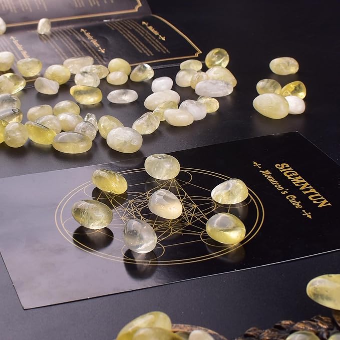 Polished Citrine Crystals Quartz - 72 Pcs, 0.5" 10 oz Handpicked Tumbled Gemstones Rocks Jasper, Pebbles for Reiki, Chakra, Healing and Decoration