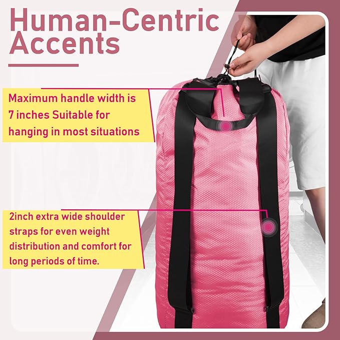 iaodia Laundry Bag Backpack Large Travel Laundry Bag with Adjustable Shoulder Straps Portable Laundry Hamper for College, Dorm, Apartment Camp