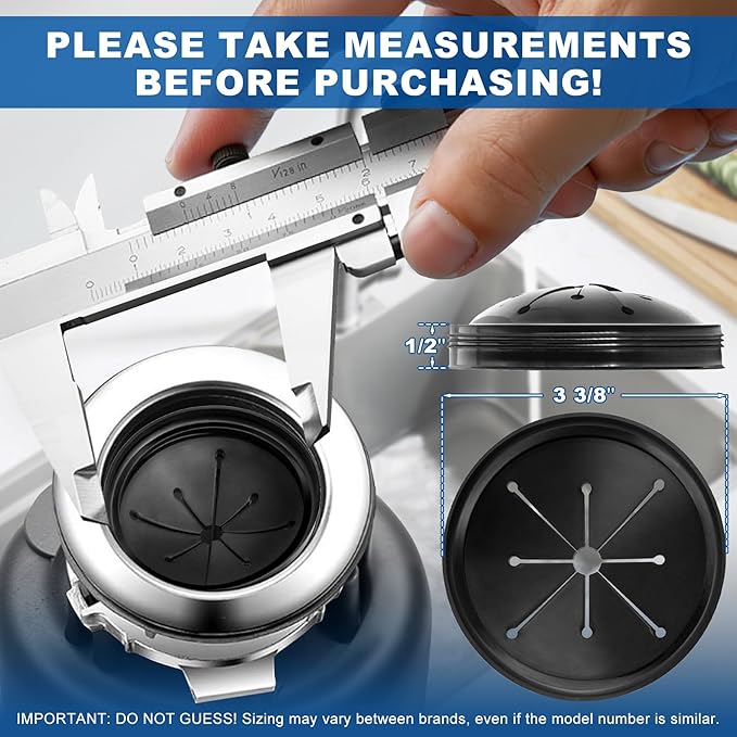 2 PCS Garbage Disposal Splash Guard Sink Baffle, Food Waste Disposer Parts Accessories, Multi-function Drain Plugs for Garbage Disposals, 3 3/8 Inch by CLEESINK