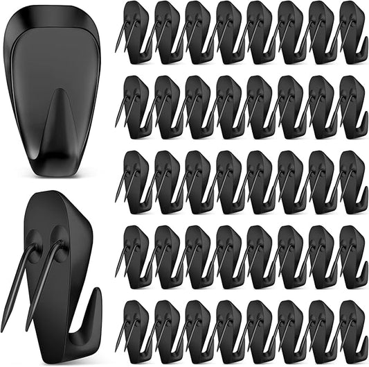 LEIFIDE Cubicle Hooks Fabric Panel Wall Hooks Cubicle Clips Picture Hangers for 40 Lbs Office Home Kitchen Room Board Hanging Supplies (Black,40 Pieces)