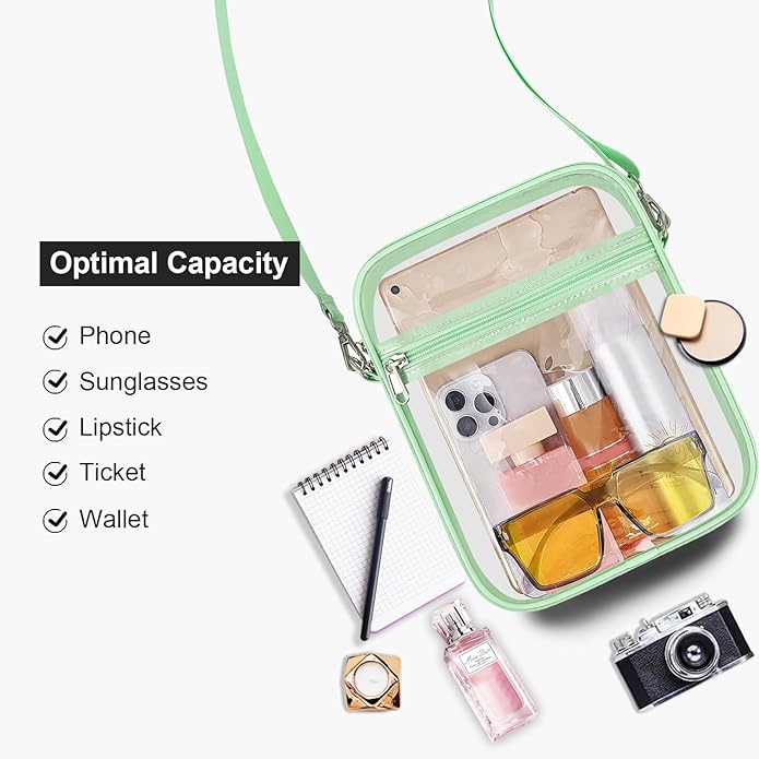 USPECLARE Clear Purse Stadium Transparent Messenger Bag Stadium Approved for Men and Women Clear CrossBody Bag