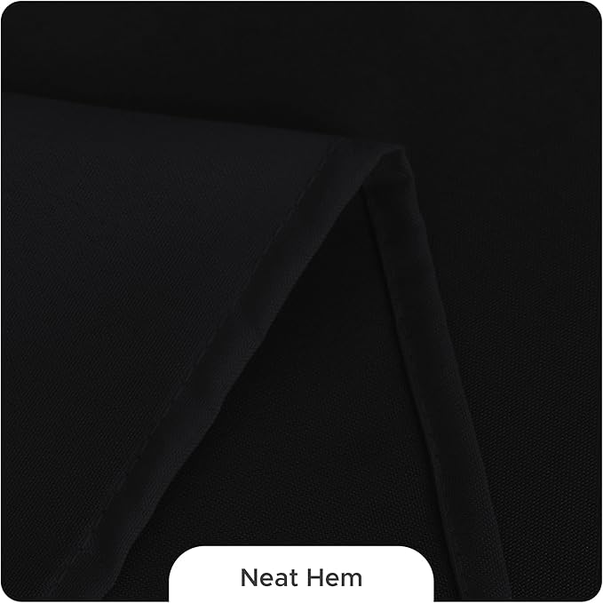 Fitable 8 Pack Rectangle Tablecloths: Stain Resistant Wrinkle Free Circle Table Clothes, Washable Reusable Polyester Table Covers for Wedding Party Birthday Banquet Reception(Black, 60x102 Inch)