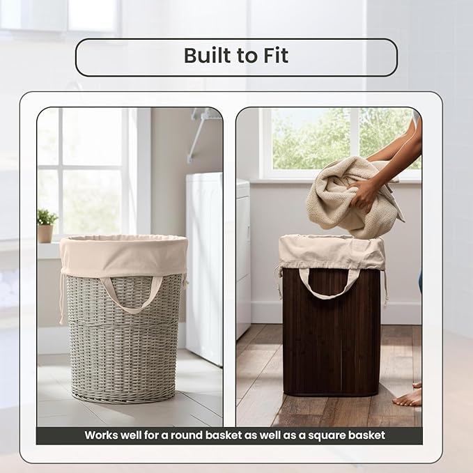 LFH Home Large Premium 100% Cotton Canvas Laundry Bag with Drawstring and Handles Heavy Duty, Multi-Use, and Washable for Home, Travel, College or Storage 28x40 (Pack of 4)-Natural