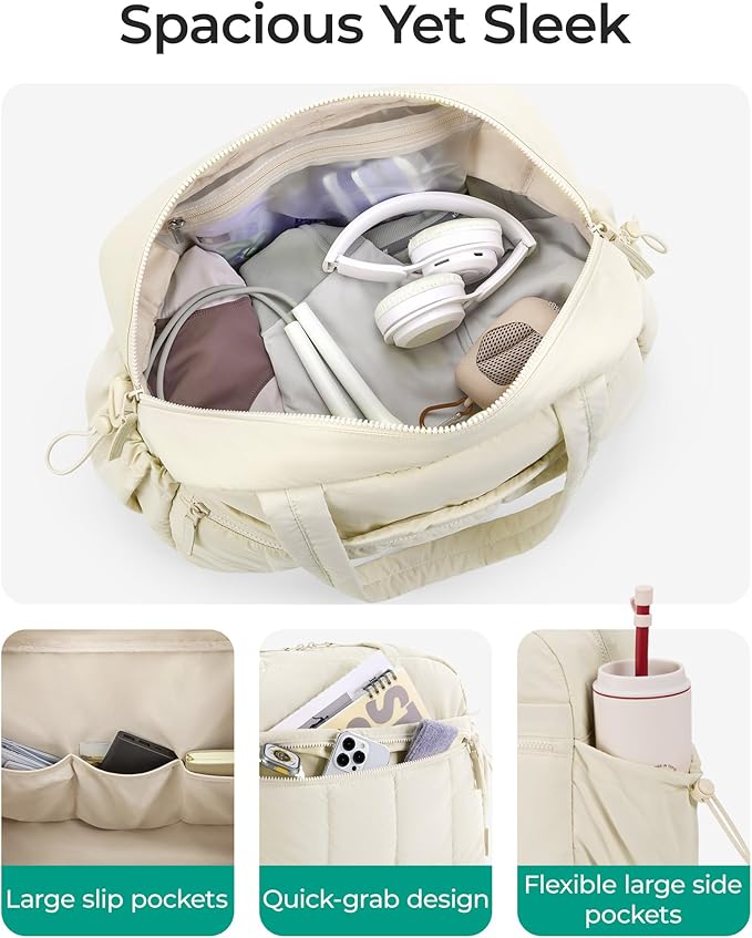 BAGSMART Gym Bag for Women, Travel Duffle Bag with Wet Pocket, Lightweight Carry-on Weekender Duffel, Water Resistant
