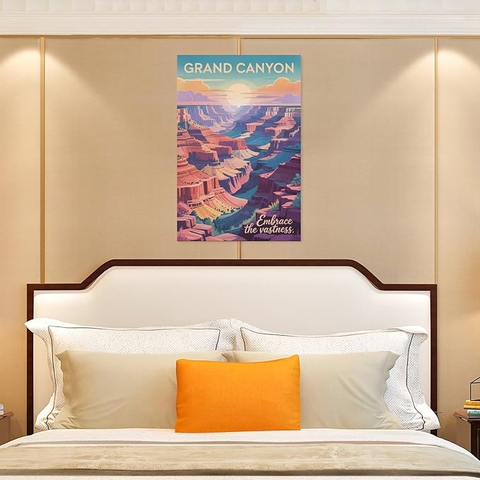 Motivational Canvas Grand Canyon Inspirational Poster Embrace The Vastness for Meditation Living Room Creative Studio Décor Canvas Poster Unframe-style 24x36inch(60x90cm)