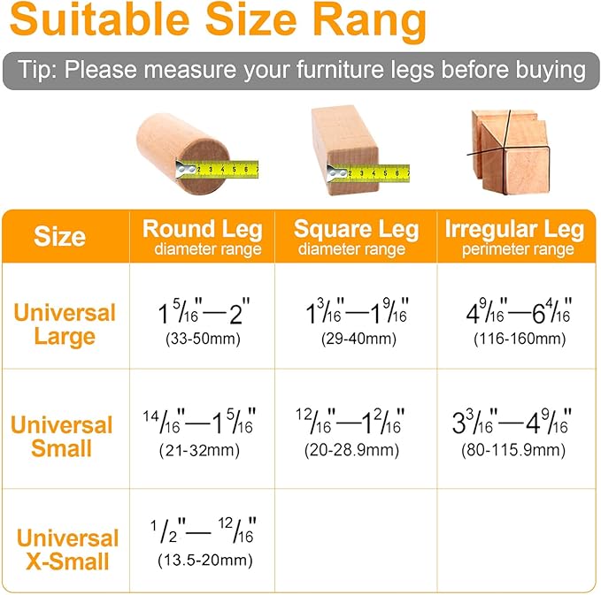 CHUNZEXI 24 Pack Extra Small Chair Leg Floor Protectors for Hardwood Floors, Silicone Felt Covers Pads Caps, Protect Wood Furniture Feet Floors Noise Reduce and Scratch (Universal X-Small & Black)
