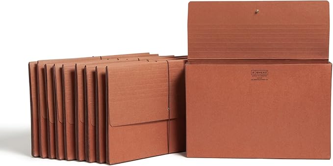 Smead Redrope Expanding File Wallet, Expanding File Organizer, Accordion Folder for Documents, Flap/Cord Closure, 5-1/4" Expansion, Tear-Resistant, Legal Size, 10 per Box (71111)