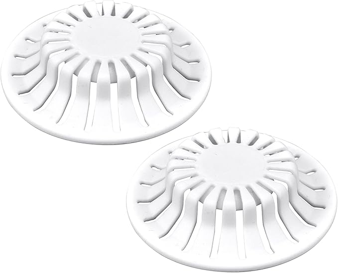 DANCO Universal Bathroom Sink Suction Cup Hair Catcher Strainer and Snare | For Pop-Up Stoppers | White | 2 Pack (10769)