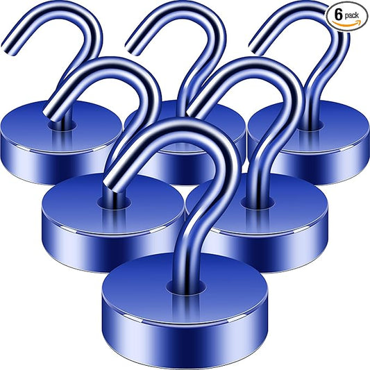 Neosmuk Magnetic Hooks, Cruise Ship Essentials, 40lb+ Heavy Duty Magnetic Hooks for Cruise Cabins, Refrigerator, Grill, Hanging, and Travel | Extra Strong Must-Haves Magnet Hook,Navyblue